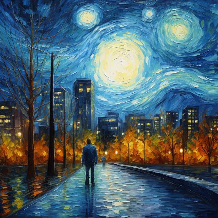 Image of a Canada-themed artwork with a starry night sky.