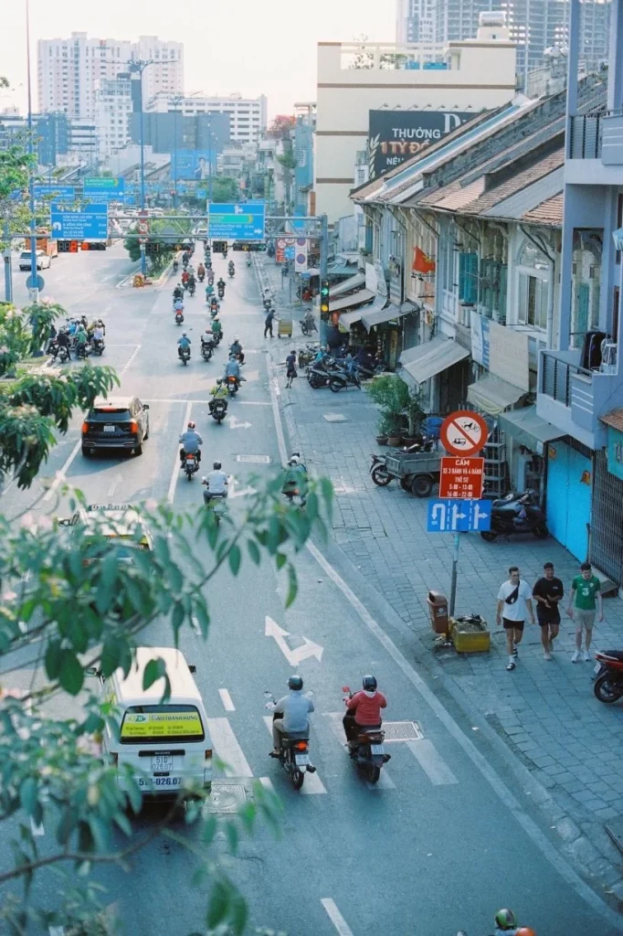 Scenic view of Vietnamese roads and landscape.